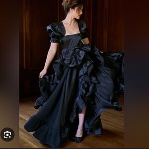 Selkie Black Ruffled Dress